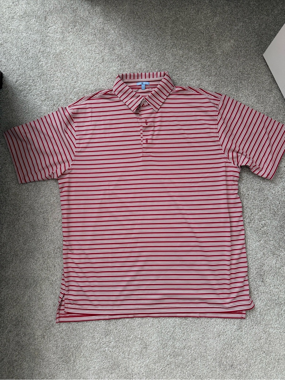GenTeal Men’s Polo Shirt - XL Red and White Striped